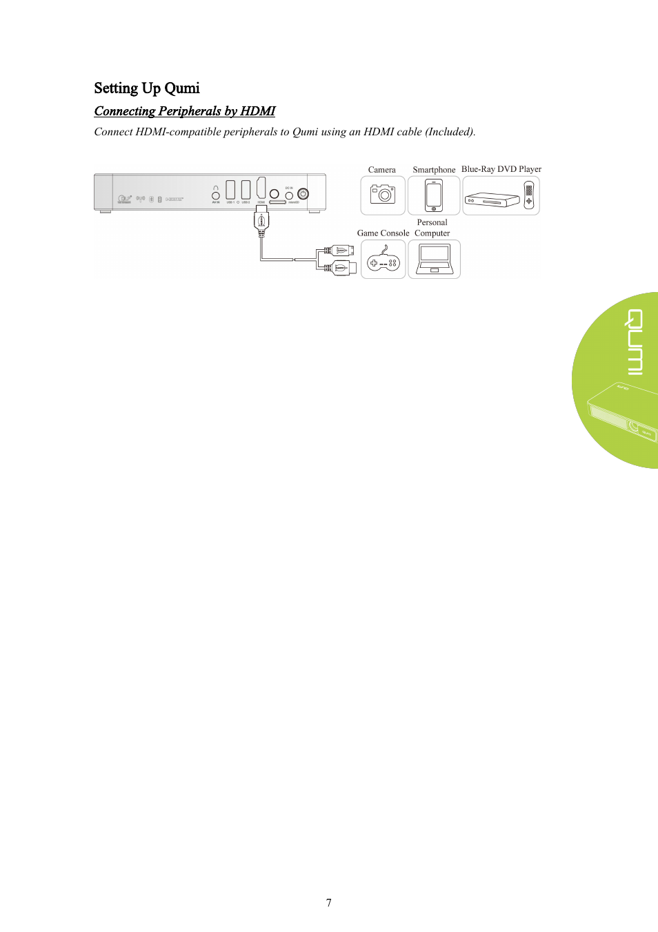 Setting up qumi | Vivitek Qumi Q3 Plus User Manual | Page 13 / 52