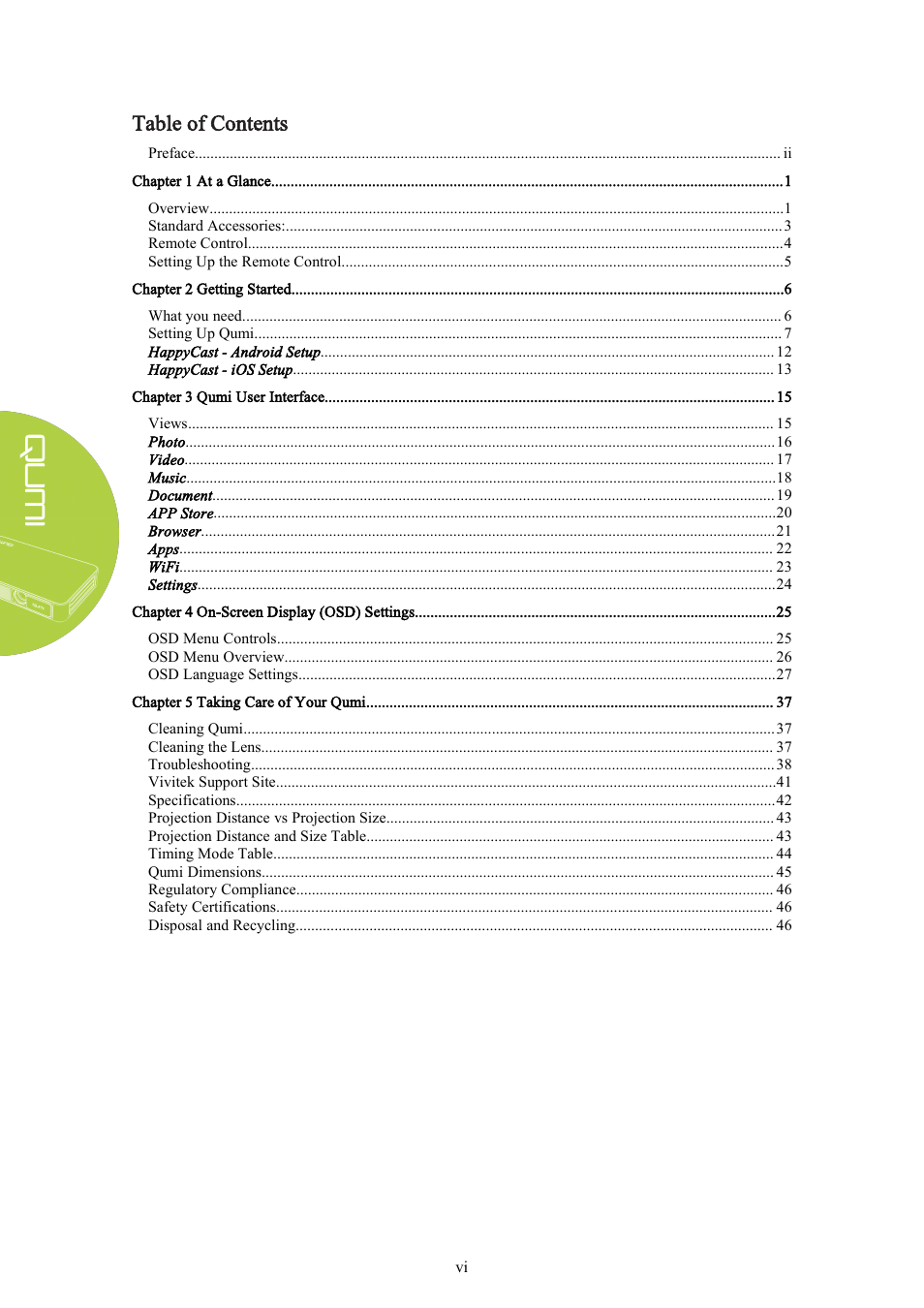 Vivitek Qumi Q3 Plus User Manual | Page 6 / 52