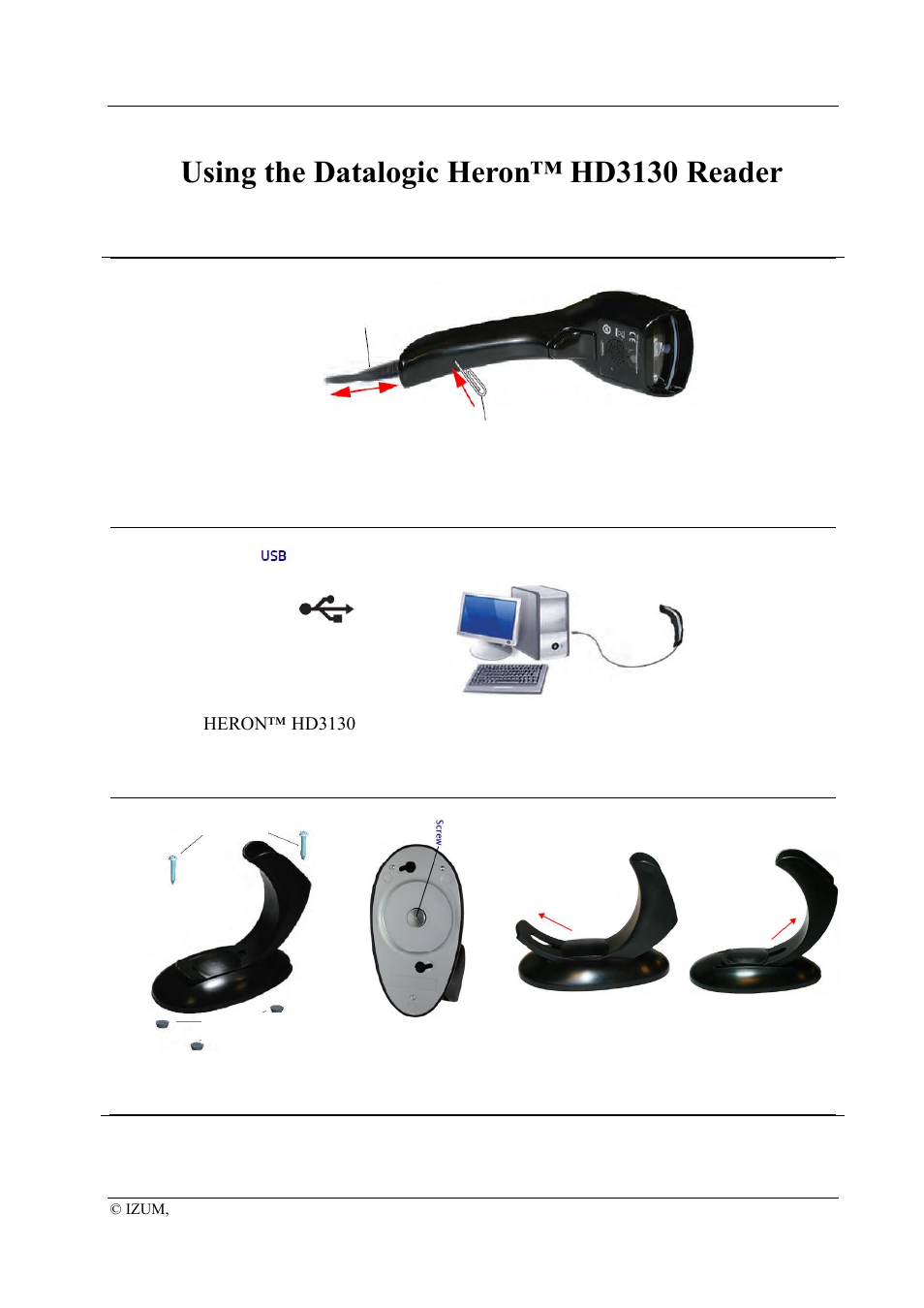 Using the datalogic heron™ hd3130 reader | Datalogic Heron HD3100 User Manual | Page 7 / 12