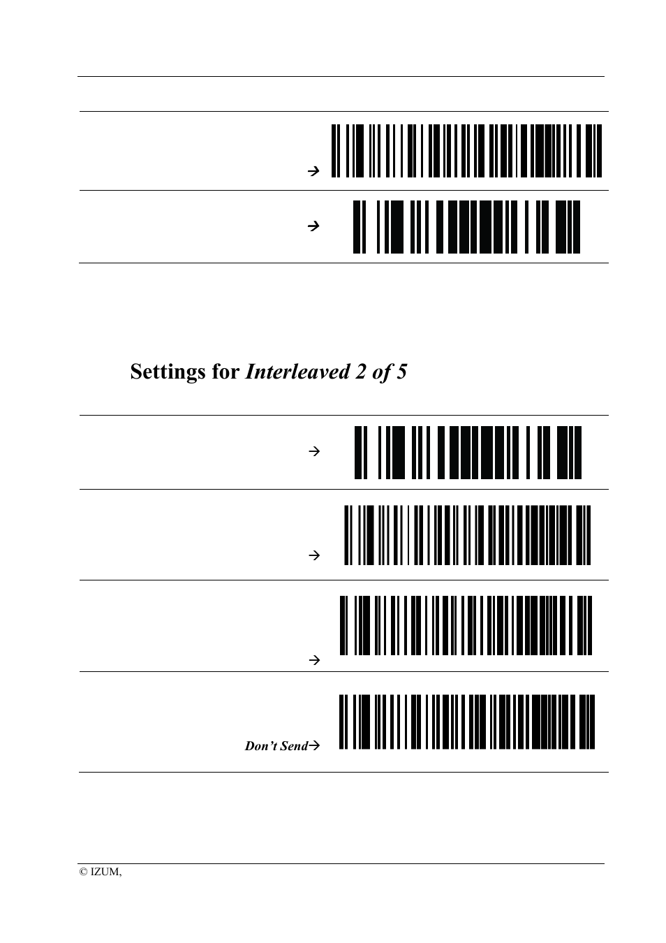 Settings for interleaved 2 of 5, 4settings for interleaved 2 of 5 | Datalogic Heron HD3100 User Manual | Page 9 / 12