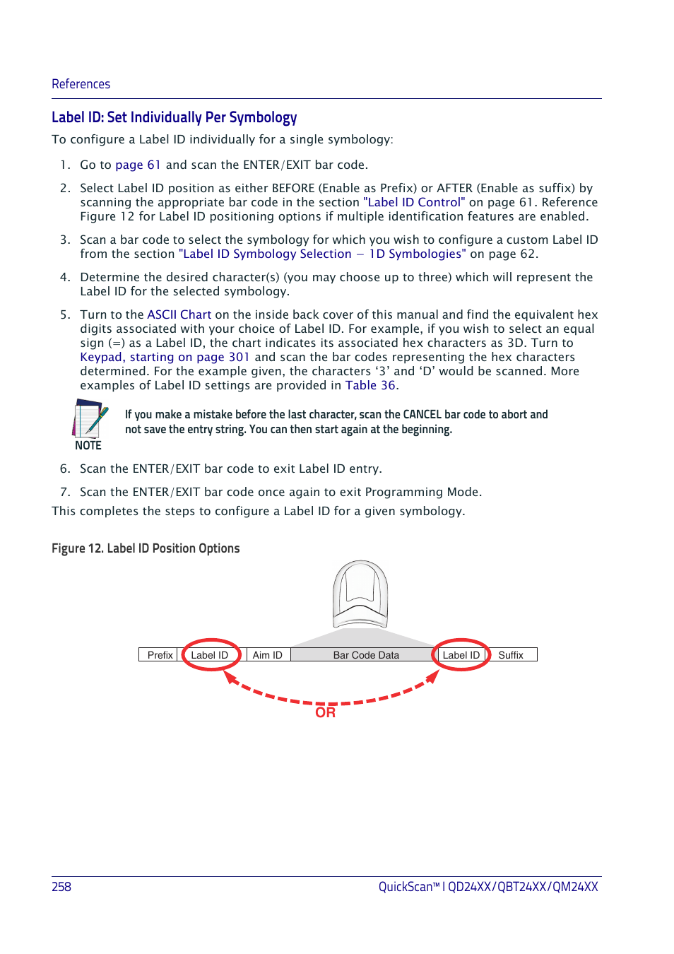 Label, Label id: set individually per symbology | Datalogic QuickScan I QD2400 User Manual | Page 268 / 324