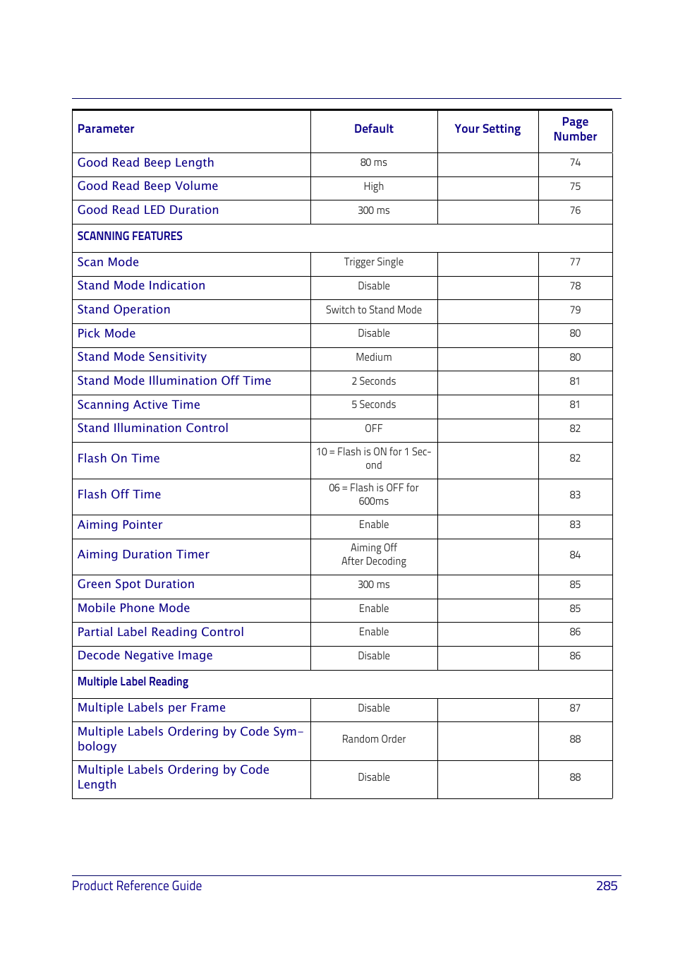 Datalogic QuickScan I QD2400 User Manual | Page 295 / 324