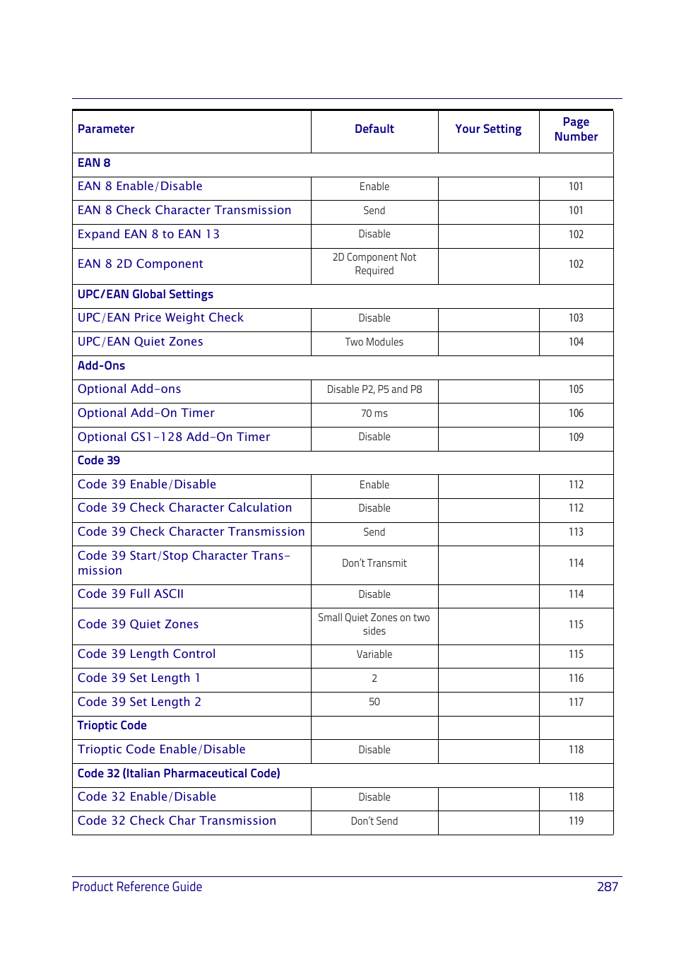 Datalogic QuickScan I QD2400 User Manual | Page 297 / 324