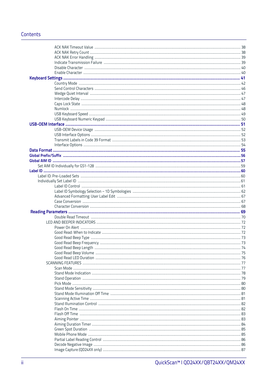 Datalogic QuickScan I QD2400 User Manual | Page 4 / 324