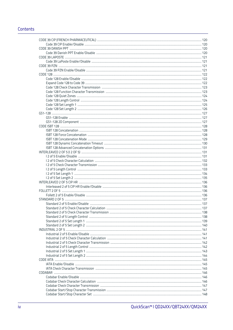 Datalogic QuickScan I QD2400 User Manual | Page 6 / 324