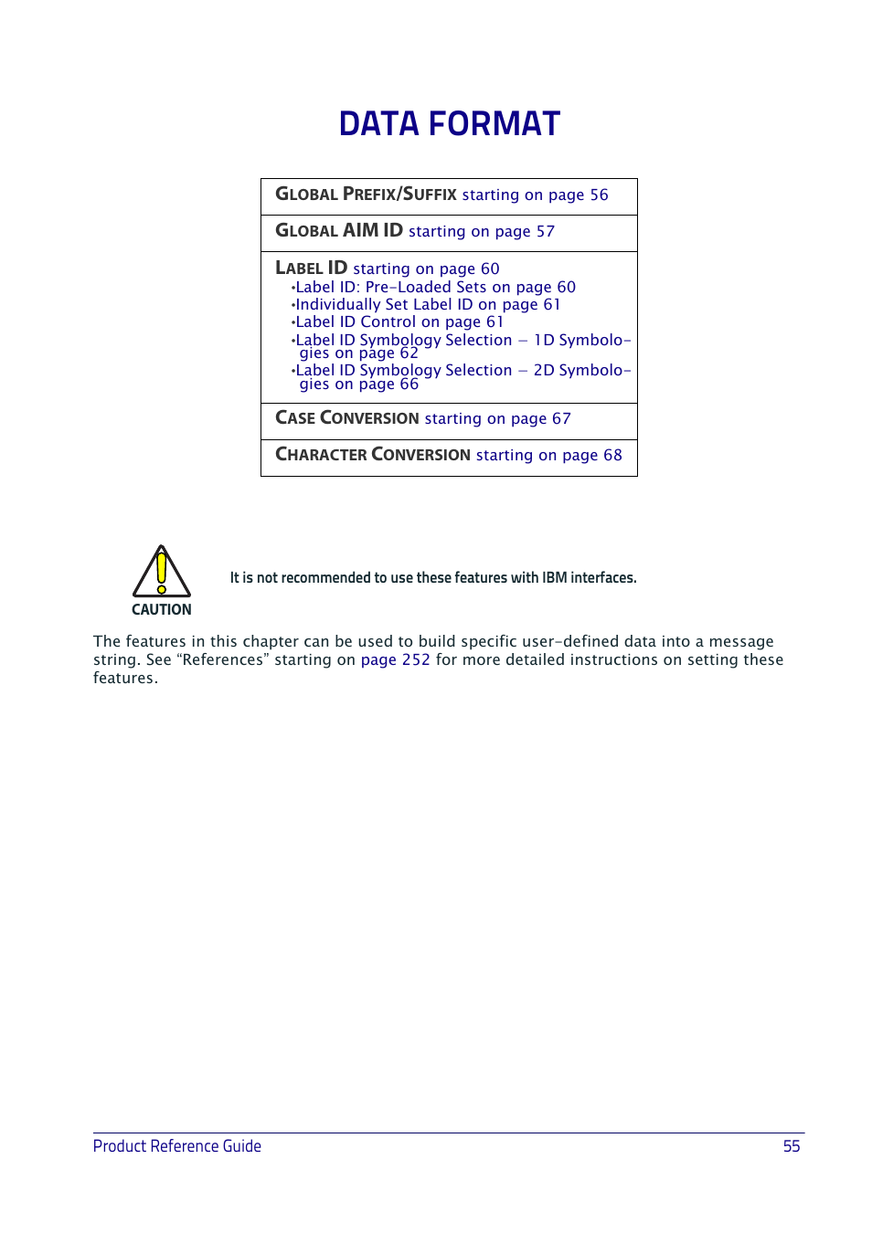 Data format, Aim id | Datalogic QuickScan I QD2400 User Manual | Page 65 / 324
