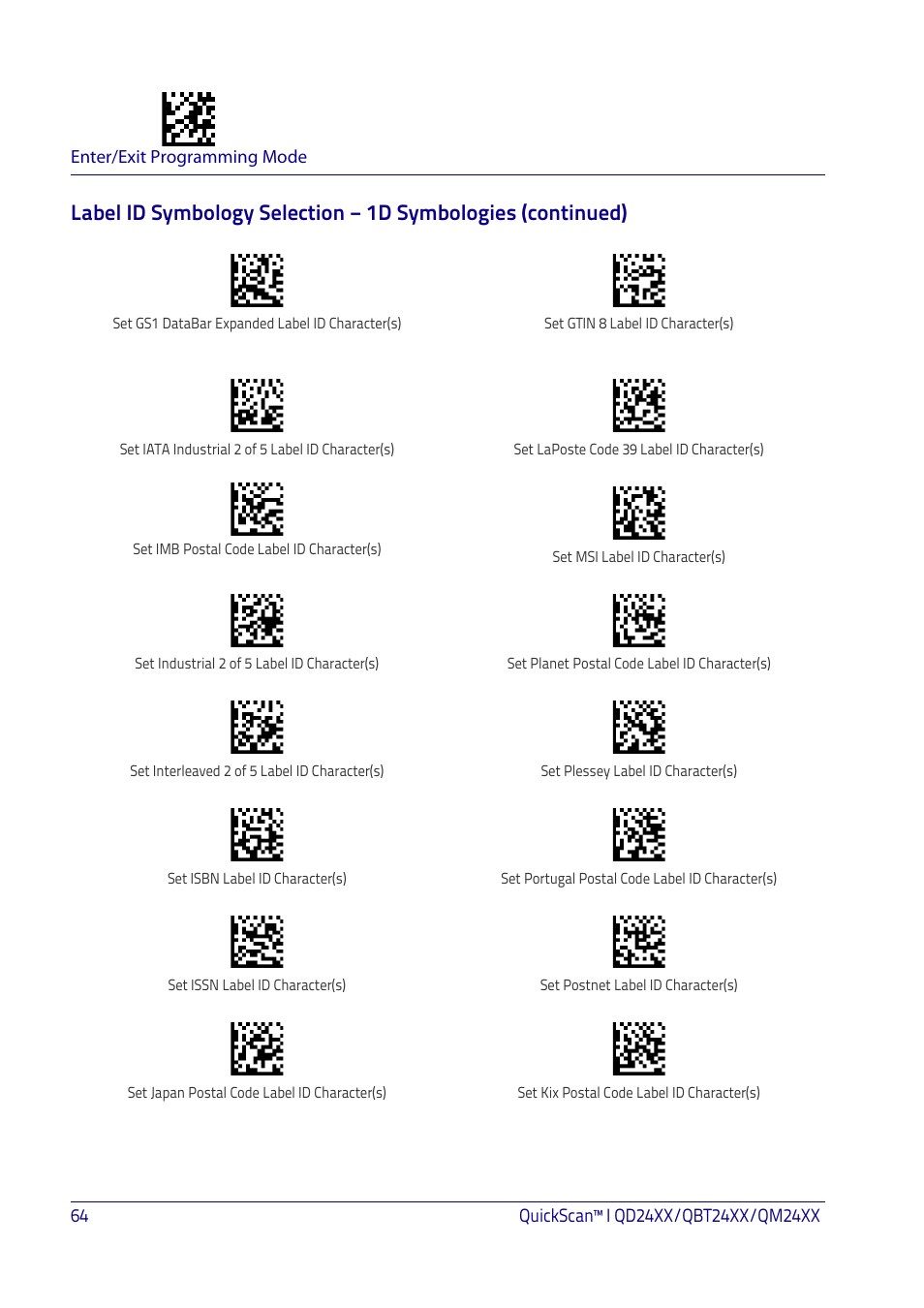Datalogic QuickScan I QD2400 User Manual | Page 74 / 324