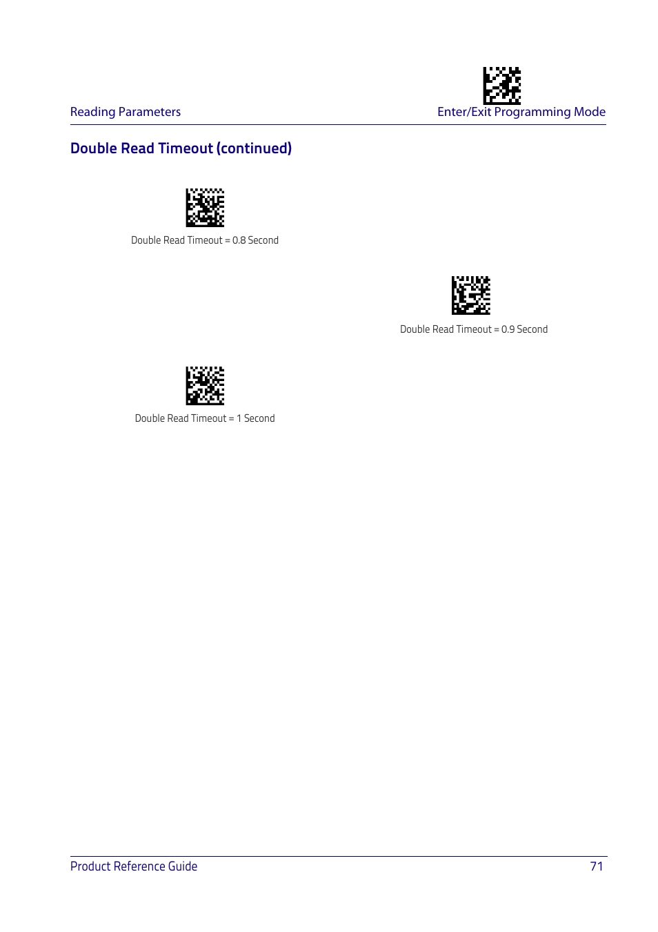 Double read timeout (continued) | Datalogic QuickScan I QD2400 User Manual | Page 81 / 324