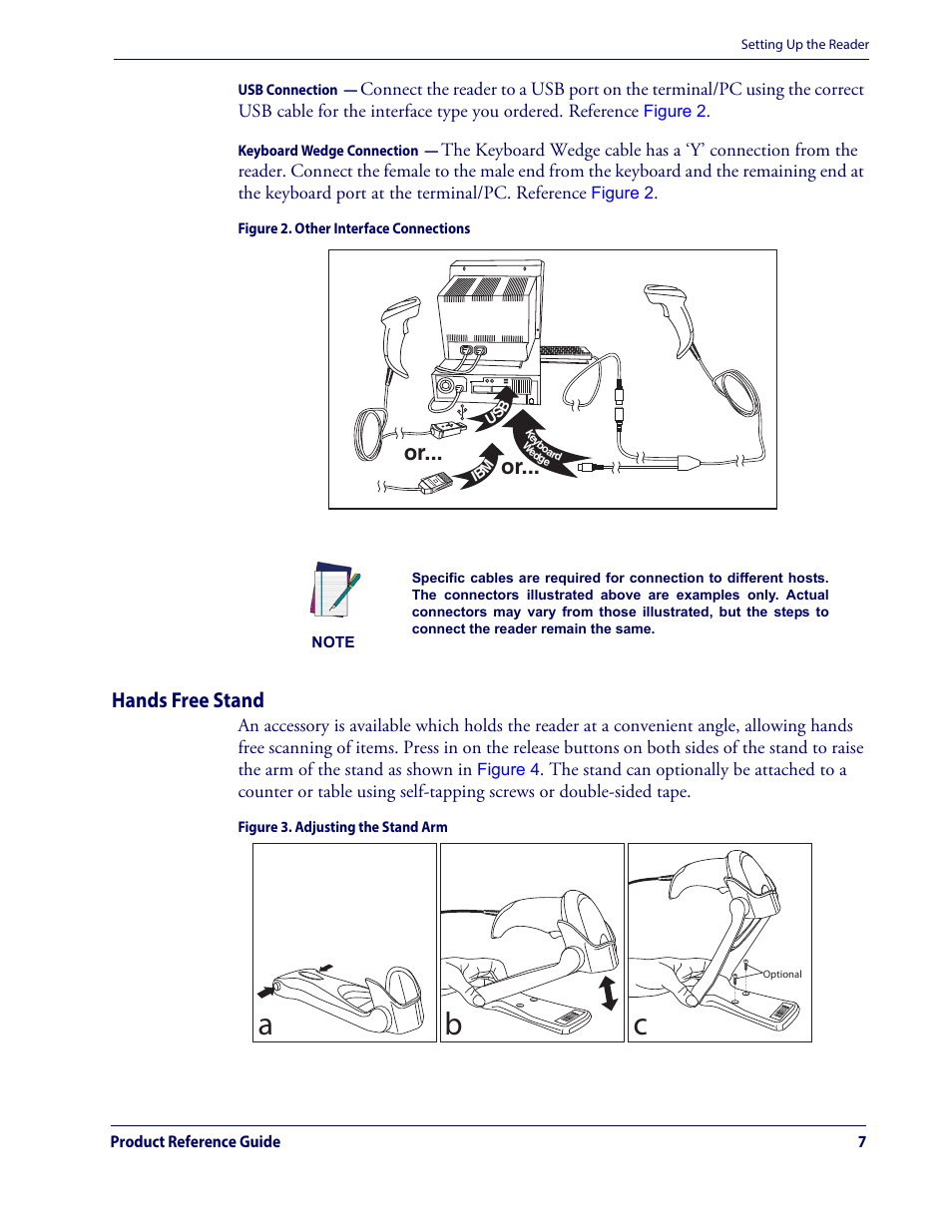 Hands free stand, Figure 2, Ab c | Datalogic QuickScan Lite QW2100 User Manual | Page 17 / 324