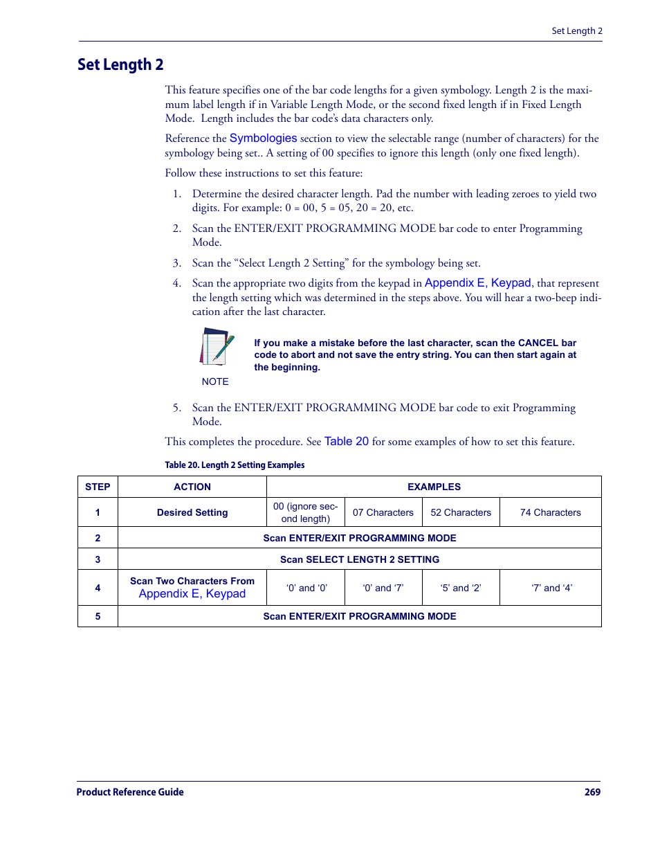 Set length 2, For mor | Datalogic QuickScan Lite QW2100 User Manual | Page 279 / 324