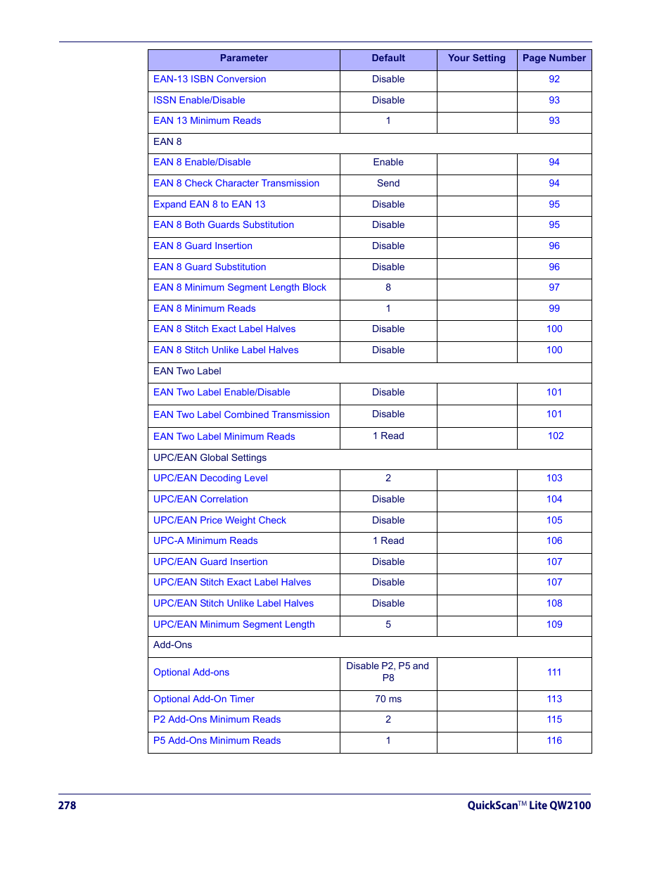 Datalogic QuickScan Lite QW2100 User Manual | Page 288 / 324
