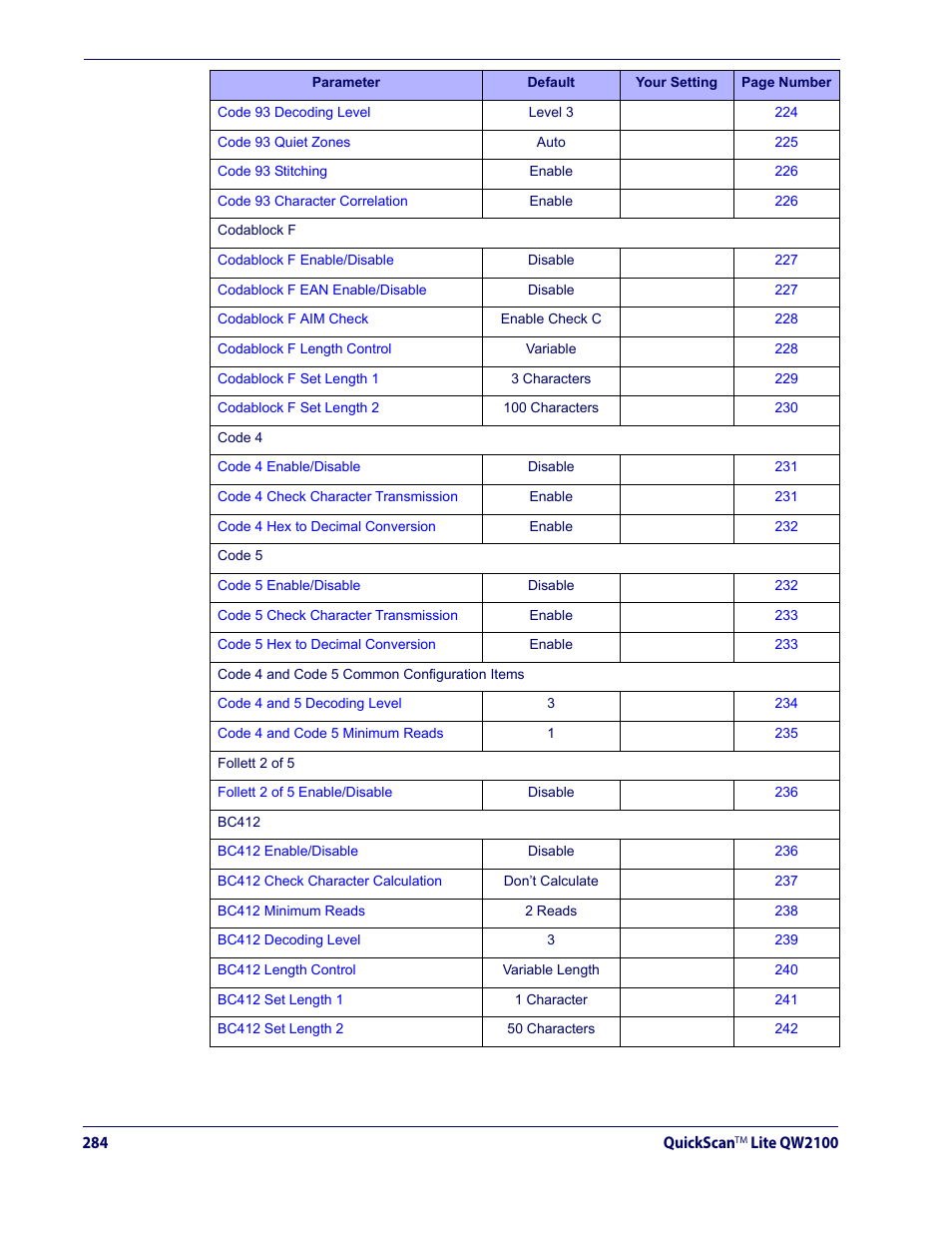 Datalogic QuickScan Lite QW2100 User Manual | Page 294 / 324