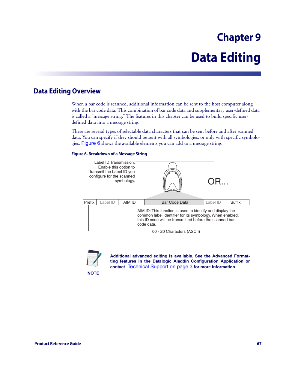 Chapter 9. data editing, Data editing overview, Chapter 9, data editing | Data editing, Chapter 9 | Datalogic QuickScan Lite QW2100 User Manual | Page 77 / 324