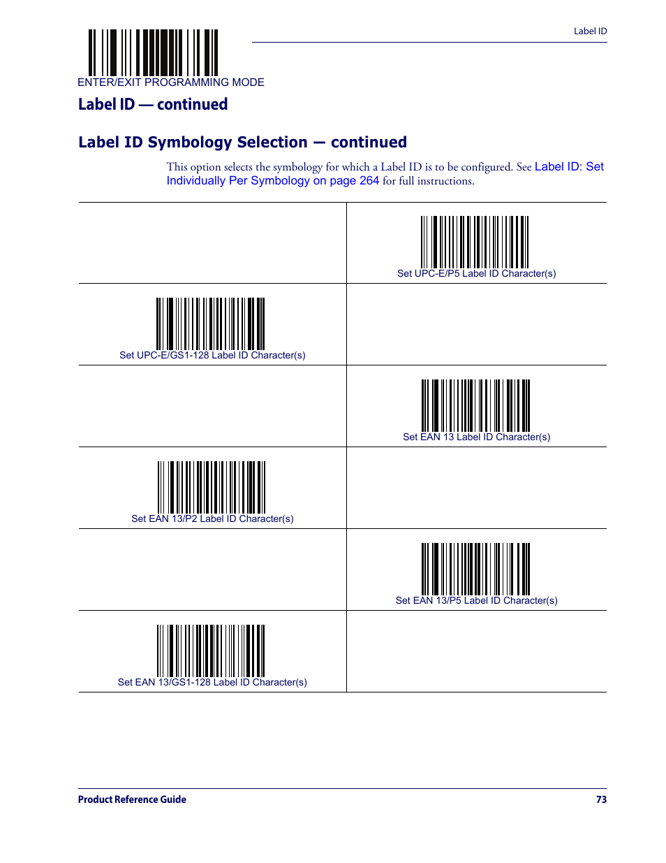 Label id — continued, Label id symbology selection — continued | Datalogic QuickScan Lite QW2100 User Manual | Page 83 / 324