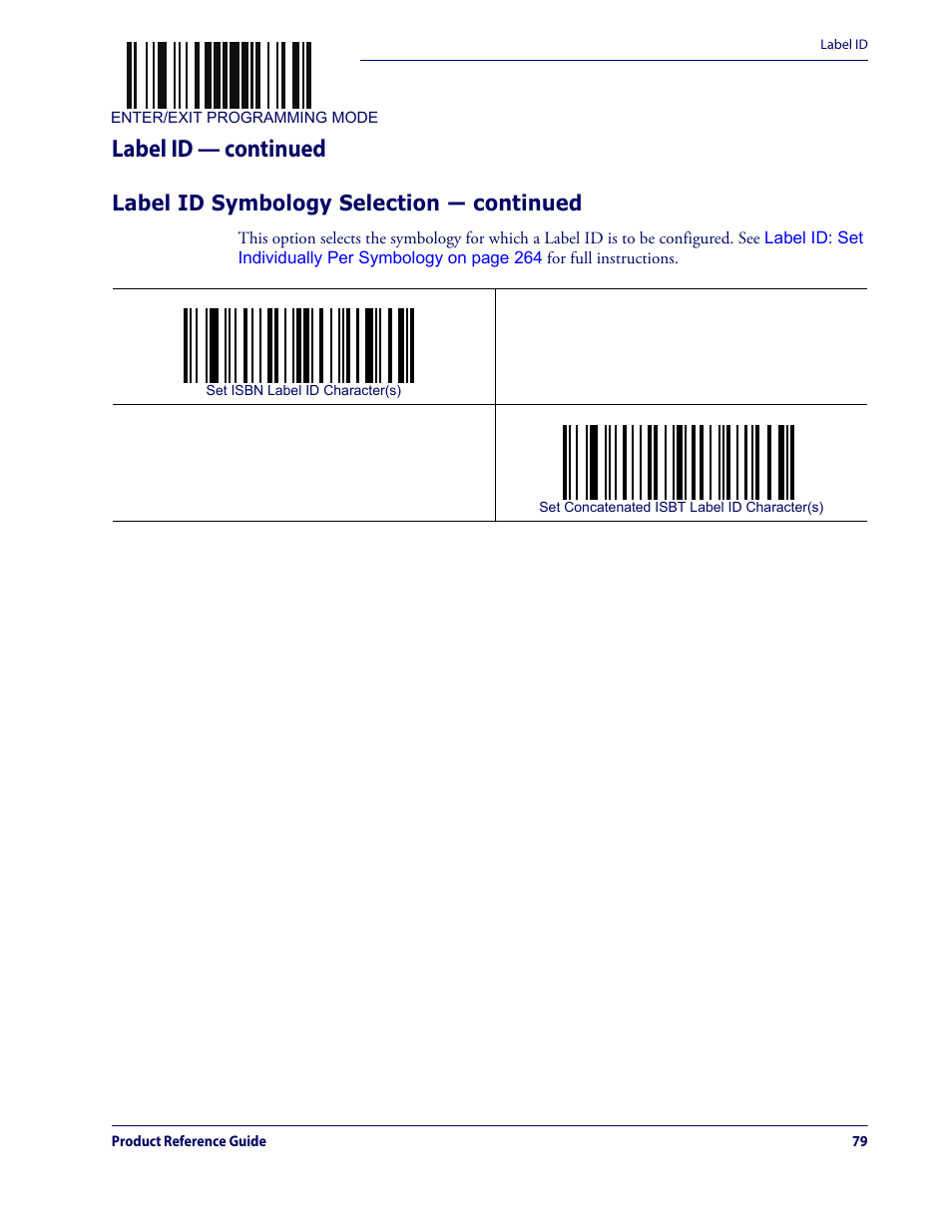 Label id — continued, Label id symbology selection — continued | Datalogic QuickScan Lite QW2100 User Manual | Page 89 / 324