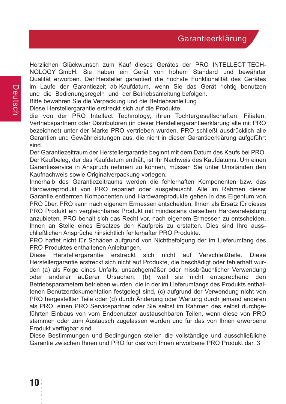 PRO Intellect PRO CL-400 A MULTI User Manual | Page 10 / 44