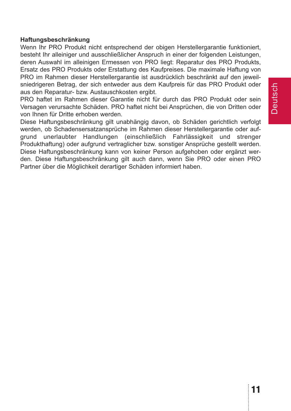 PRO Intellect PRO CL-400 A MULTI User Manual | Page 11 / 44