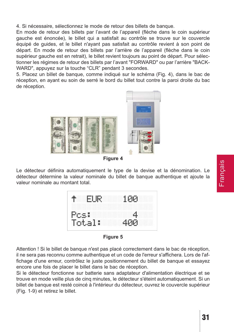 Français | PRO Intellect PRO CL-400 A MULTI User Manual | Page 31 / 44