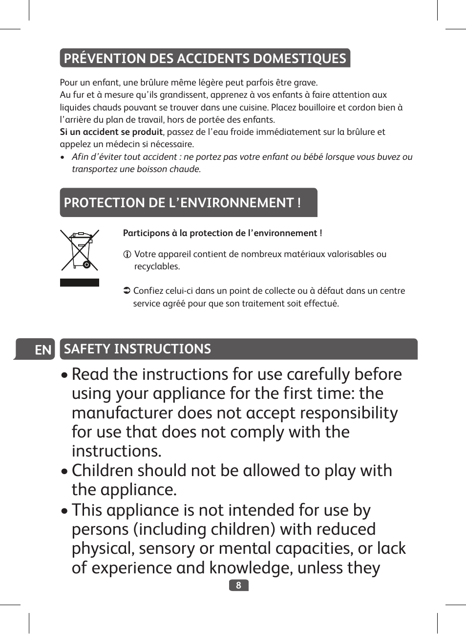 Tefal KI 230D30 Express II User Manual | Page 10 / 135