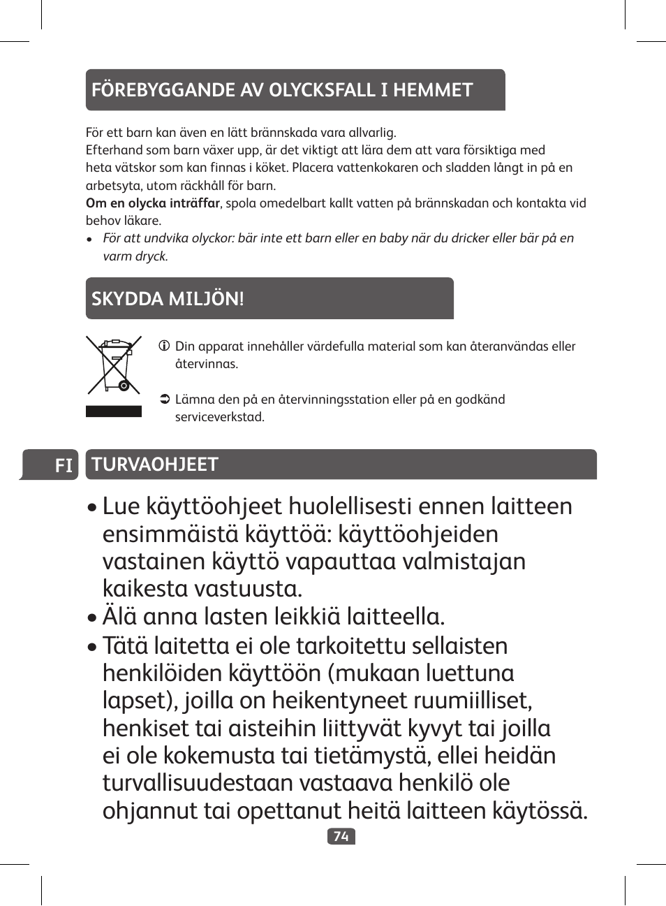 Tefal KI 230D30 Express II User Manual | Page 76 / 135