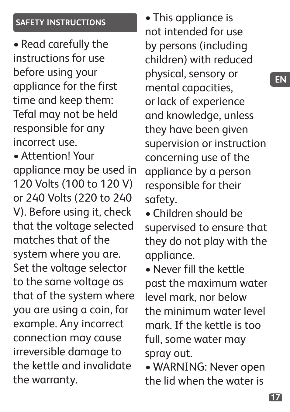 Tefal Travel City User Manual | Page 19 / 119