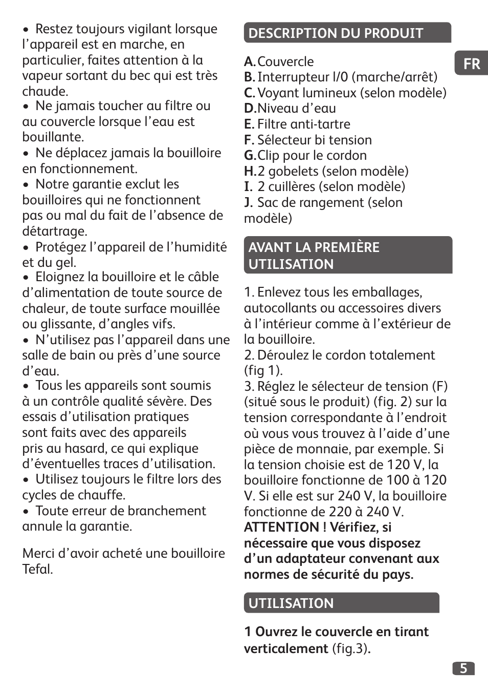 Tefal Travel City User Manual | Page 7 / 119