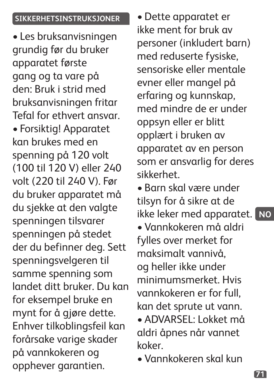 Tefal Travel City User Manual | Page 73 / 119