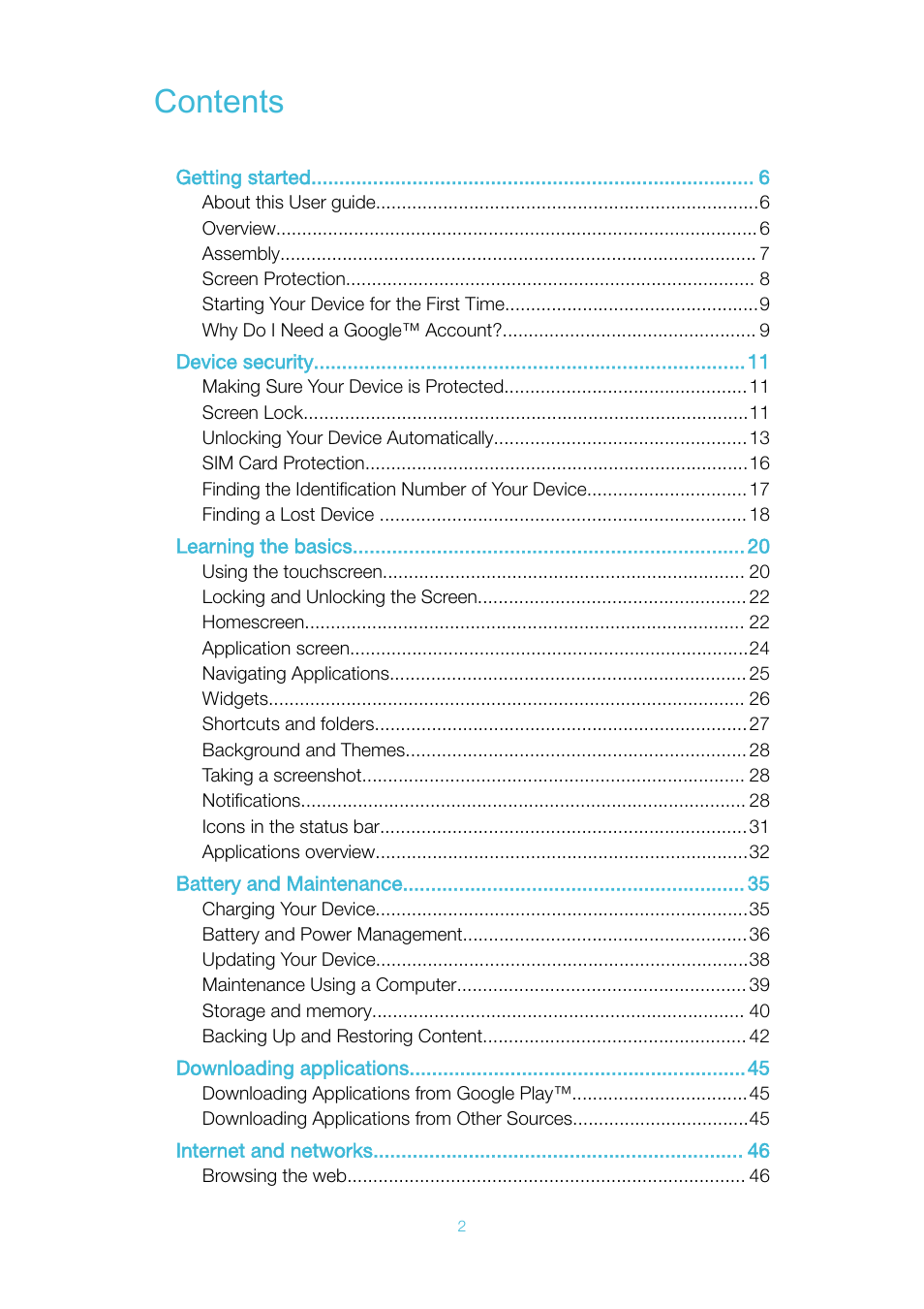 Sony Xperia XA1 User Manual | Page 2 / 130