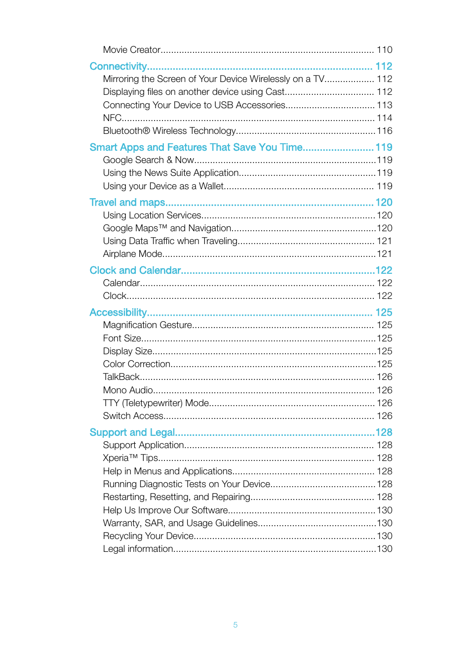 Sony Xperia XA1 User Manual | Page 5 / 130