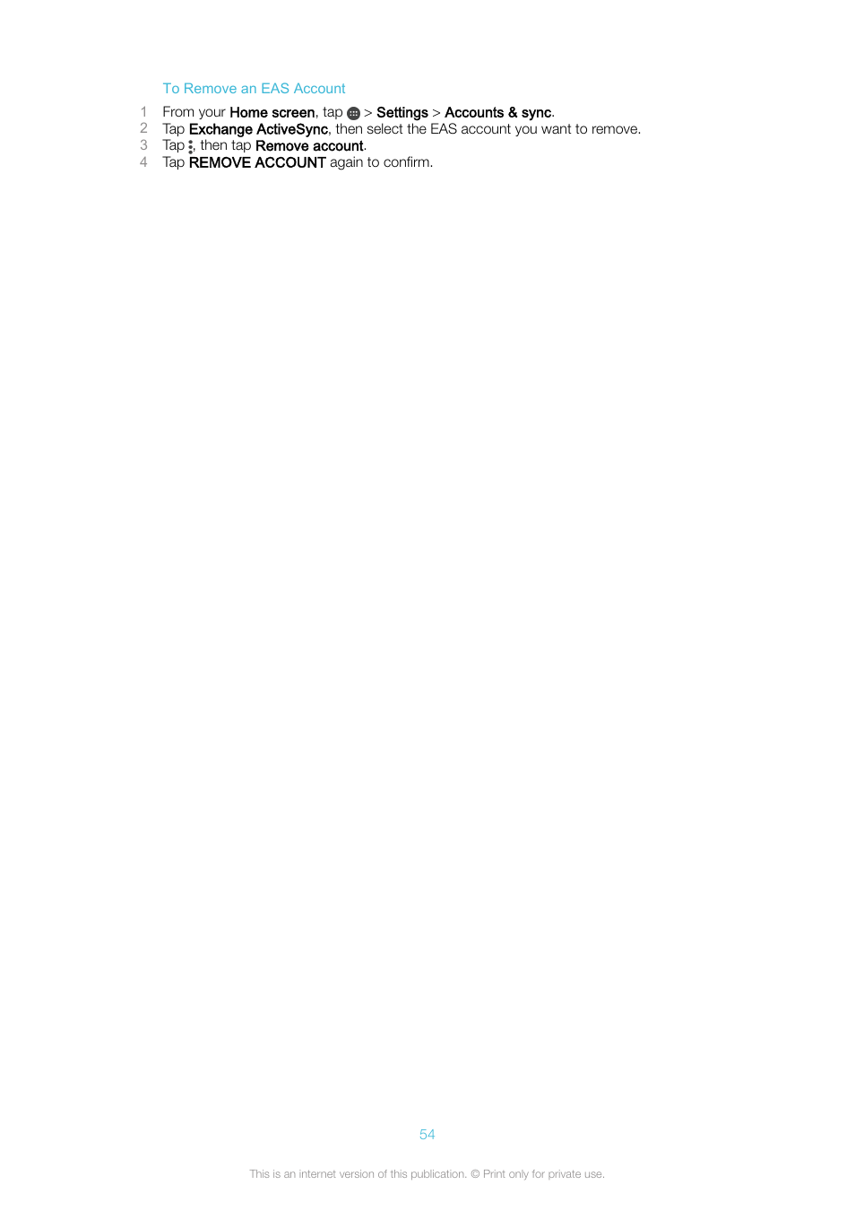 Sony Xperia XA1 User Manual | Page 54 / 130