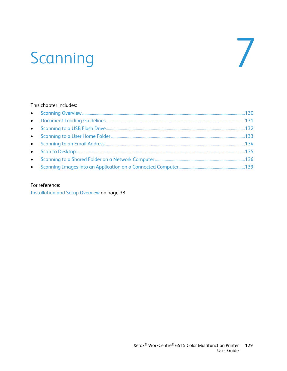 Scanning | Xerox WorkCentre 6515DNI User Manual | Page 129 / 326