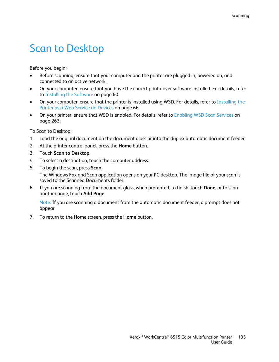 Scan to desktop | Xerox WorkCentre 6515DNI User Manual | Page 135 / 326