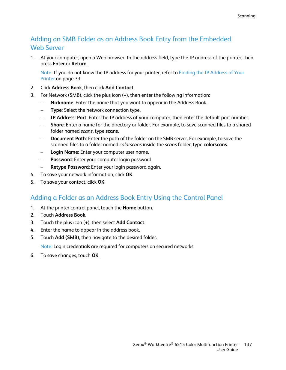 Xerox WorkCentre 6515DNI User Manual | Page 137 / 326