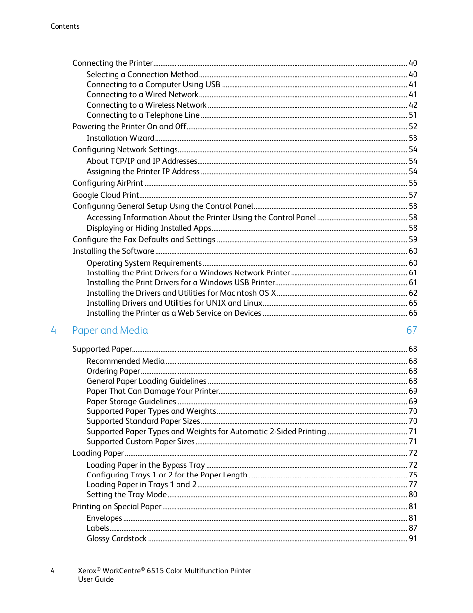 4paper and media 67 | Xerox WorkCentre 6515DNI User Manual | Page 4 / 326