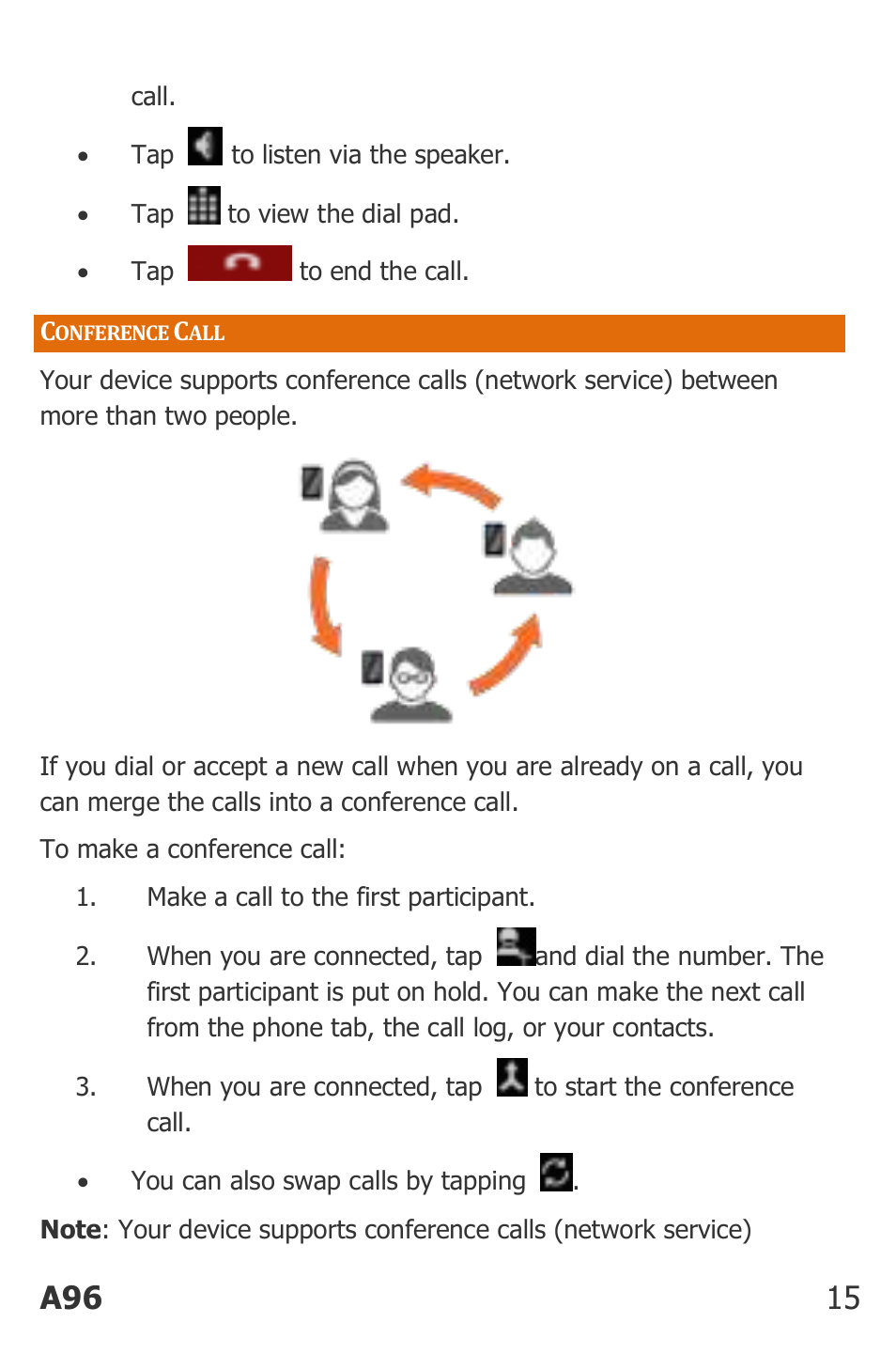 Onference, A96 15 | Micromax Canvas Power User Manual | Page 15 / 56