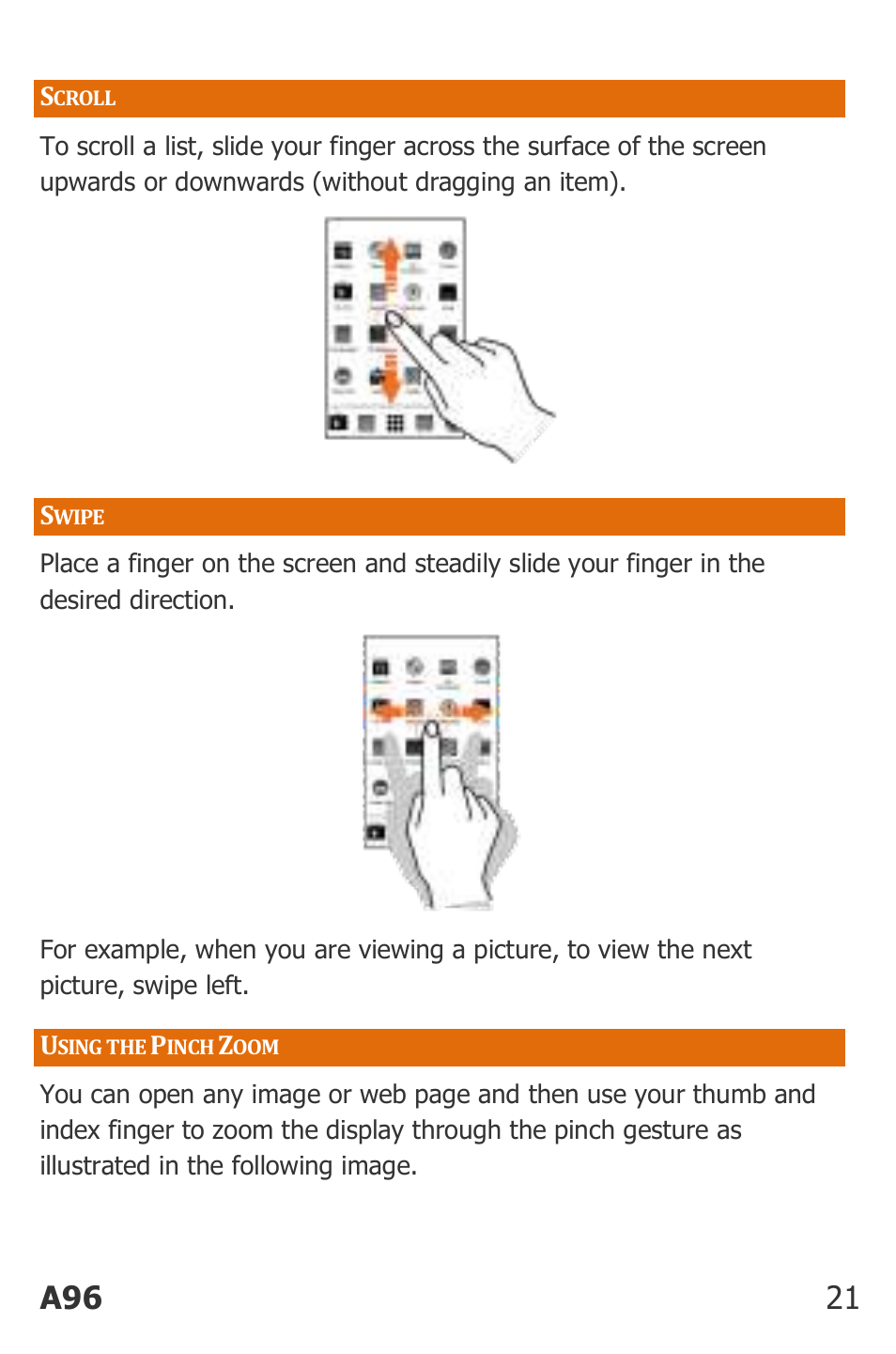 Croll, Wipe, Sing the | Inch, A96 21 | Micromax Canvas Power User Manual | Page 21 / 56