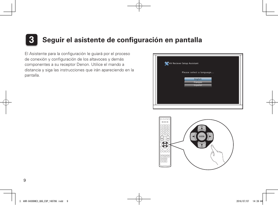 Seguir el asistente de confi guración en pantalla | Denon AVR-X4300H User Manual | Page 10 / 14