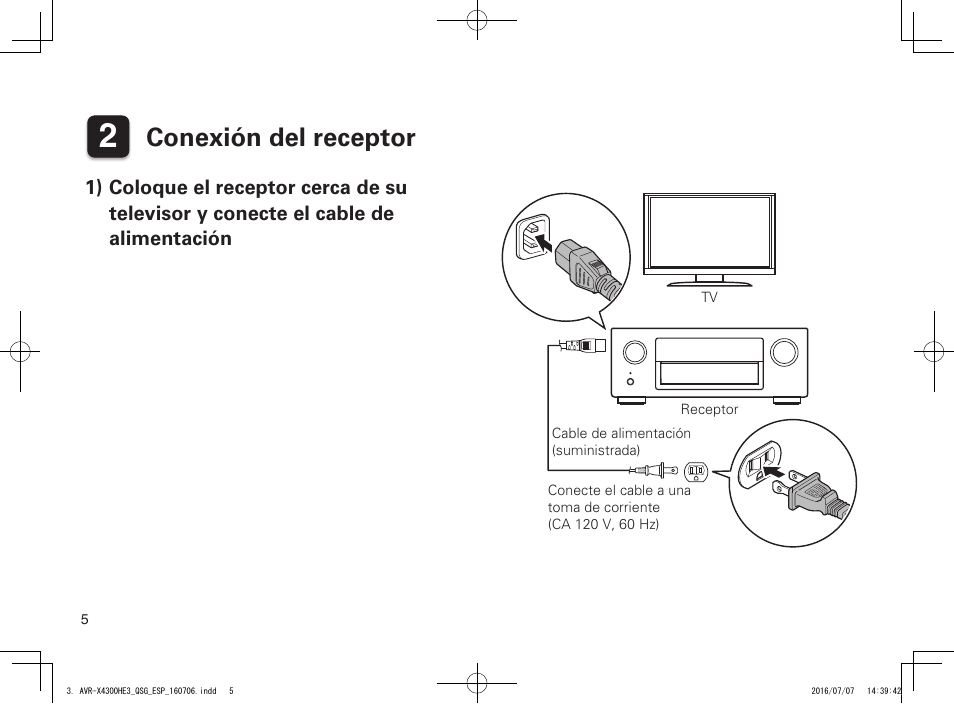 Conexión del receptor | Denon AVR-X4300H User Manual | Page 6 / 14