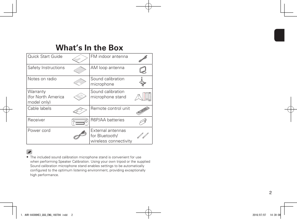 What’s in the box | Denon AVR-X4300H User Manual | Page 3 / 14