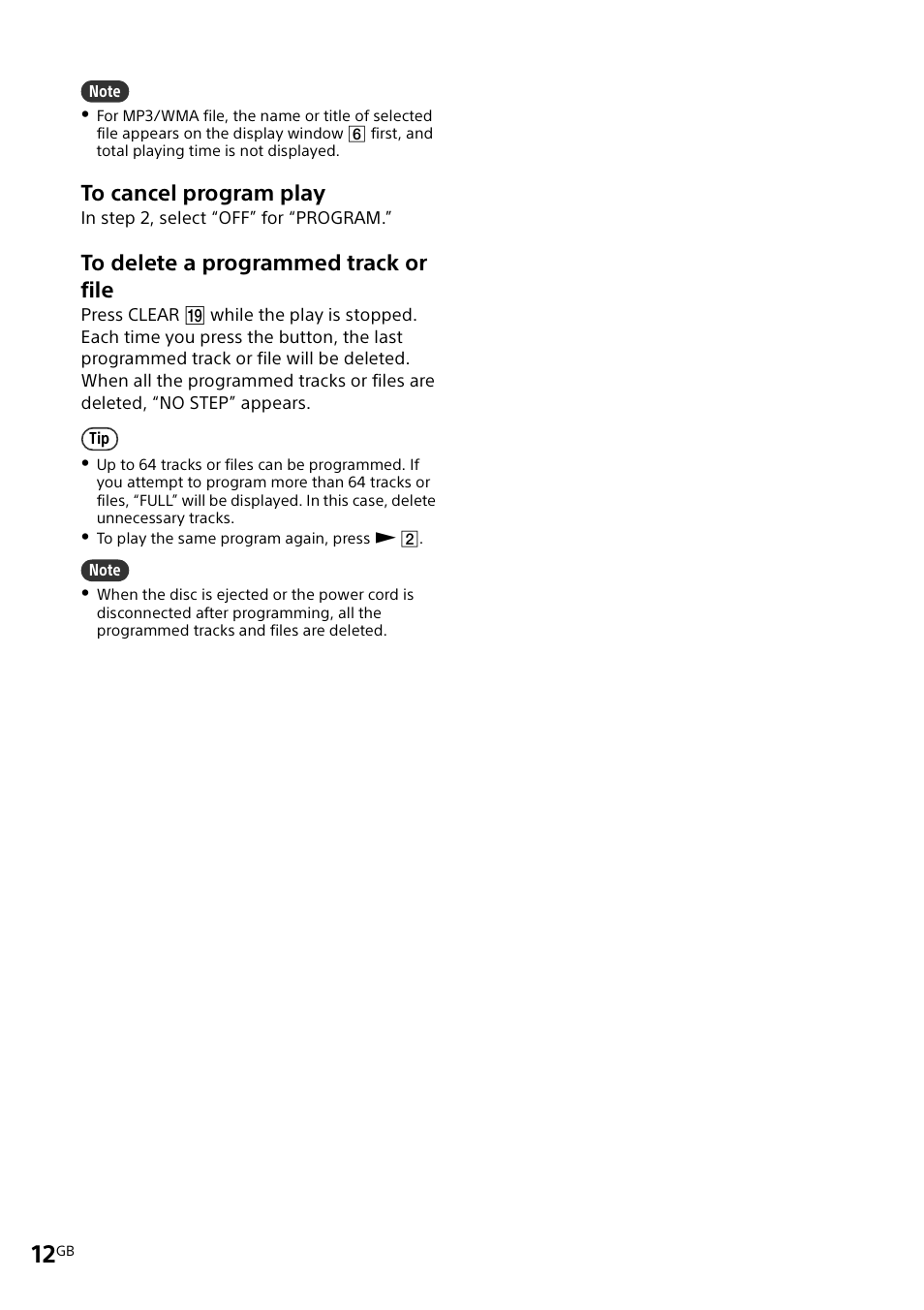Sony CMT-X3CD User Manual | Page 12 / 36