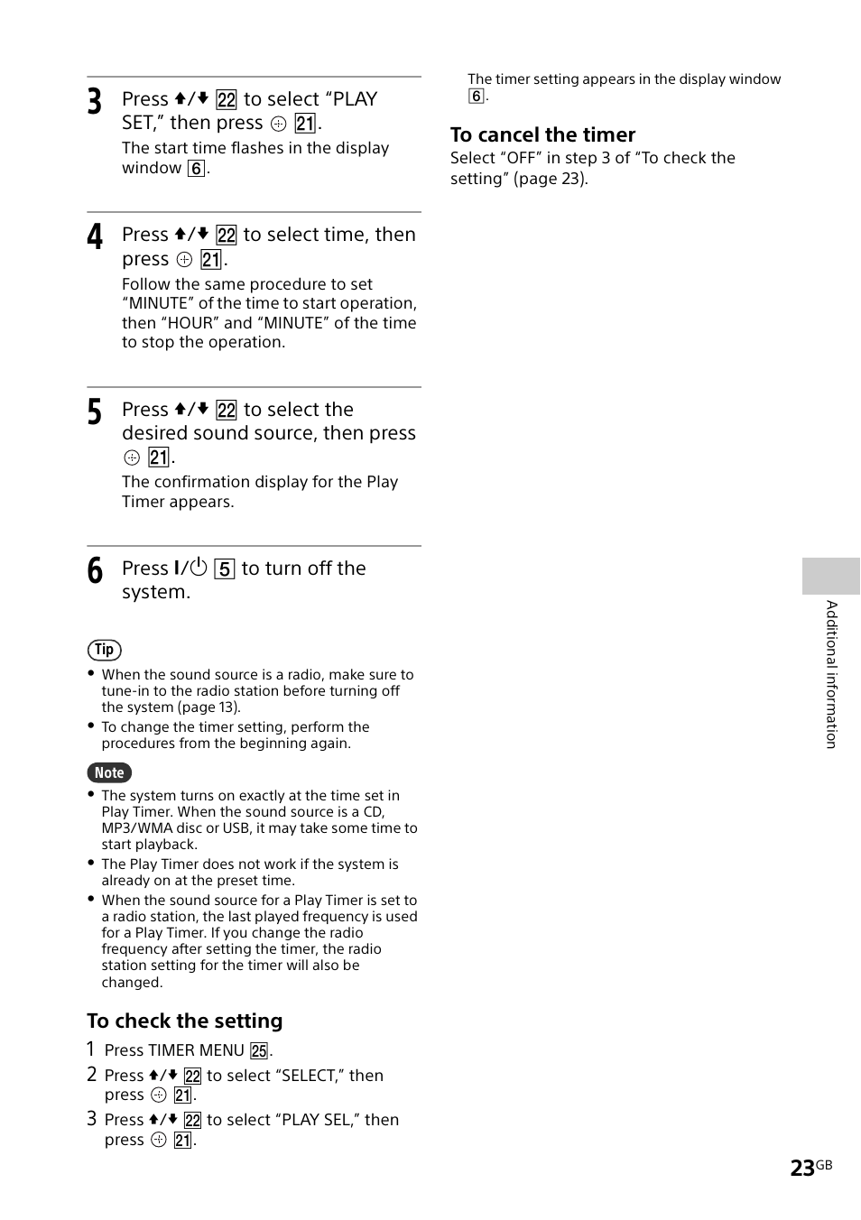Sony CMT-X3CD User Manual | Page 23 / 36