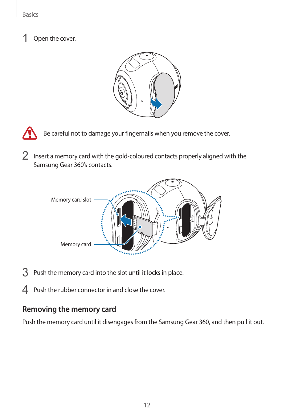 Samsung Gear 360 SM-C200 User Manual | Page 12 / 50
