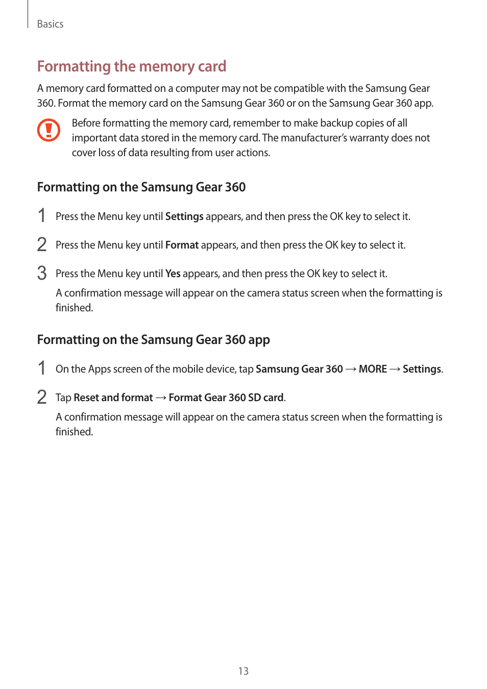 Samsung Gear 360 SM-C200 User Manual | Page 13 / 50