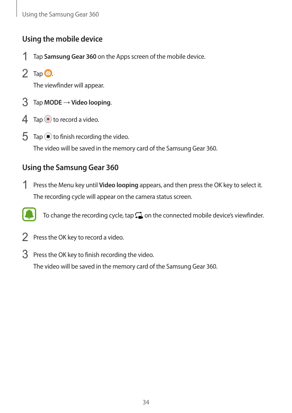 Samsung Gear 360 SM-C200 User Manual | Page 34 / 50