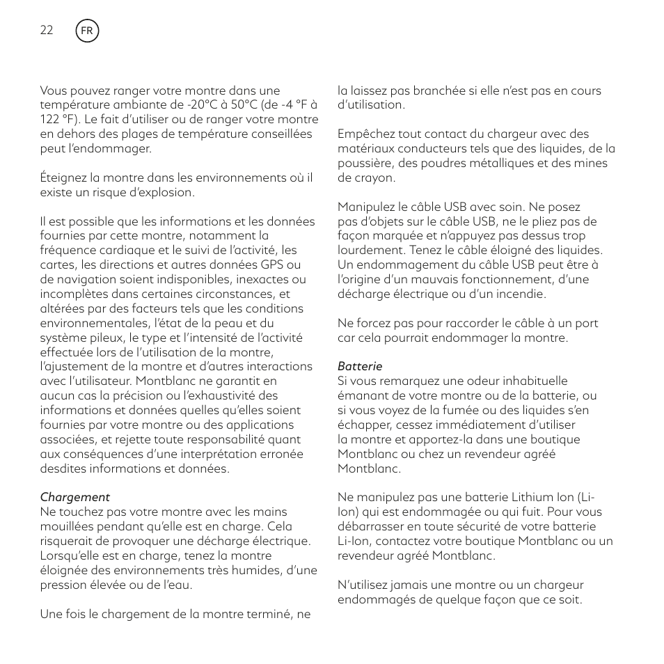 Montblanc Summit User Manual | Page 22 / 66
