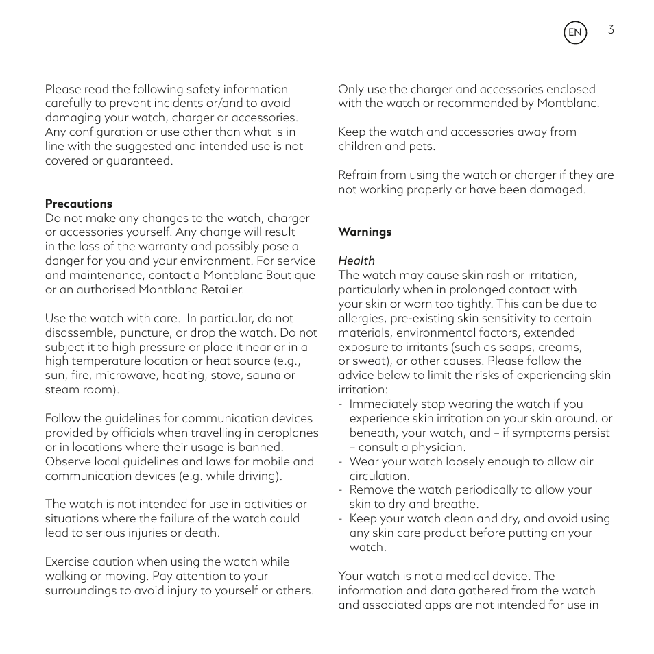 Montblanc Summit User Manual | Page 3 / 66