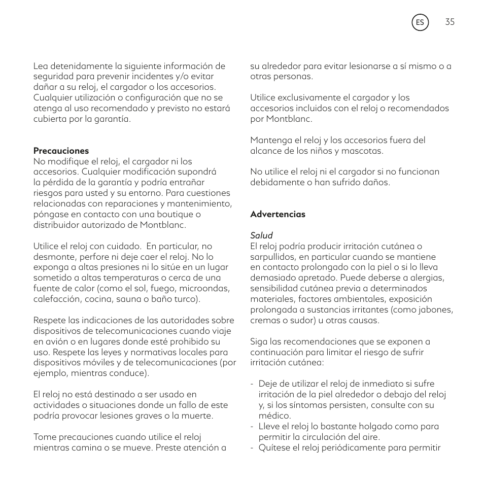 Montblanc Summit User Manual | Page 35 / 66