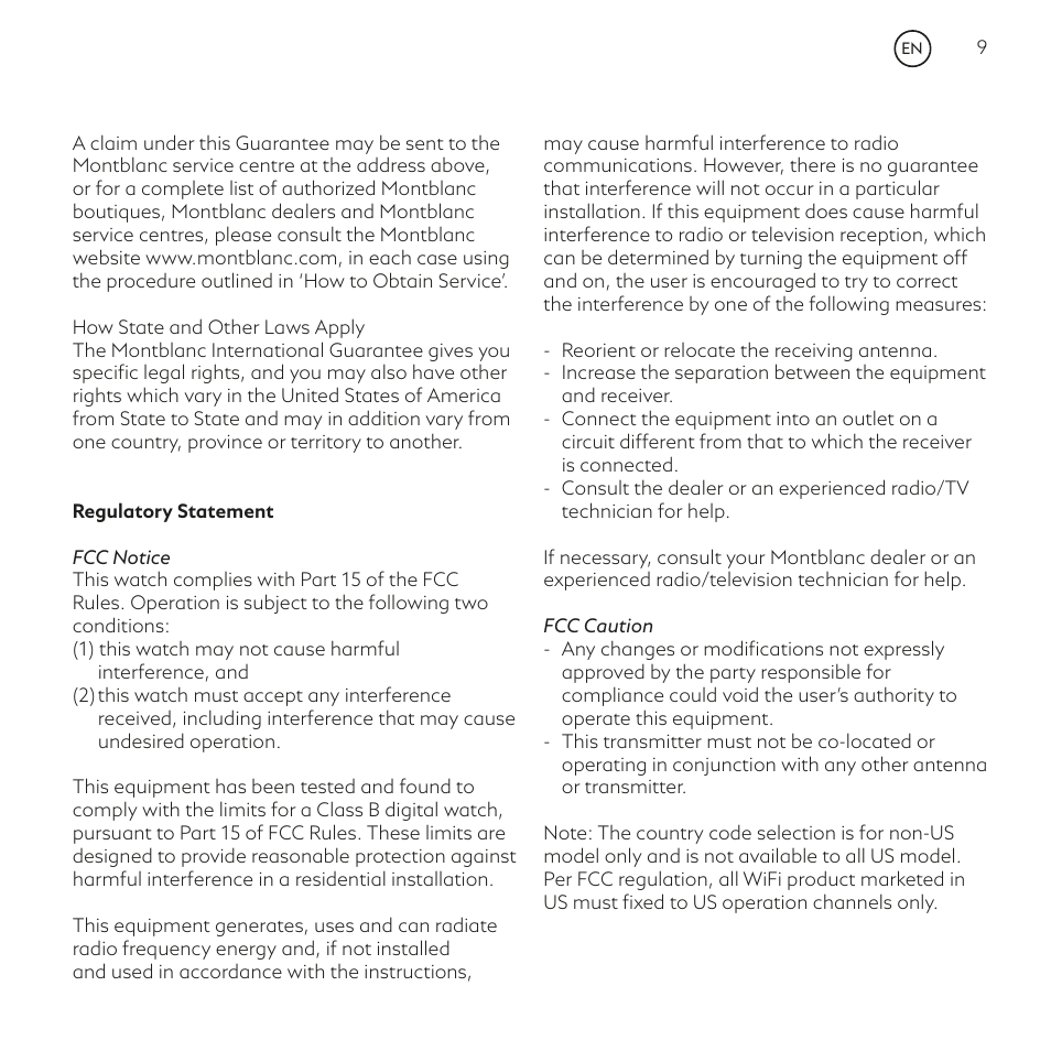 Montblanc Summit User Manual | Page 9 / 66