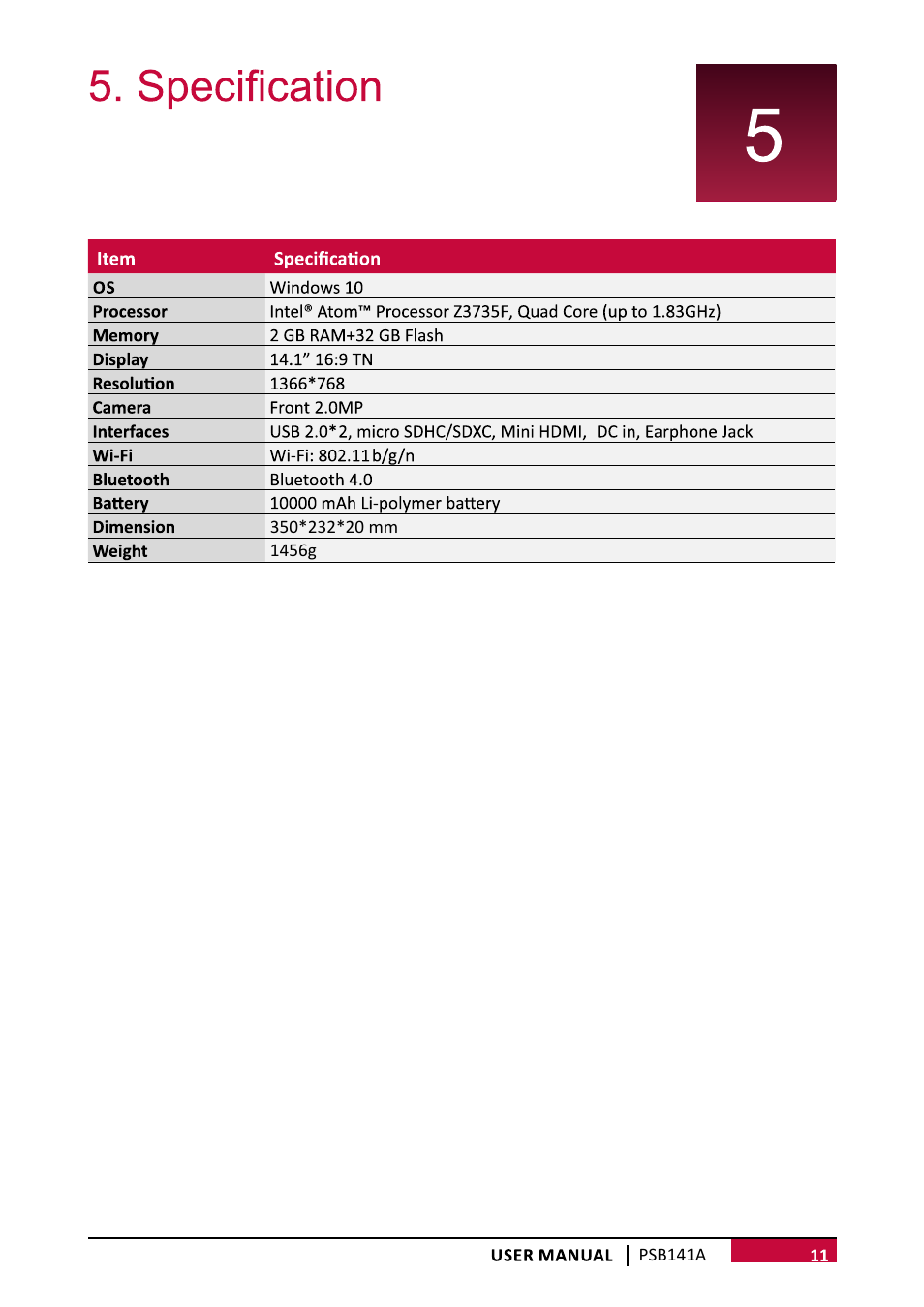 PRESTIGIO Smartbook 141A User Manual | Page 14 / 16