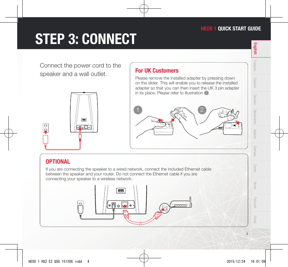 Step 3: connect, 21 for uk customers | Denon HEOS 1 HS2 User Manual | Page 5 / 13